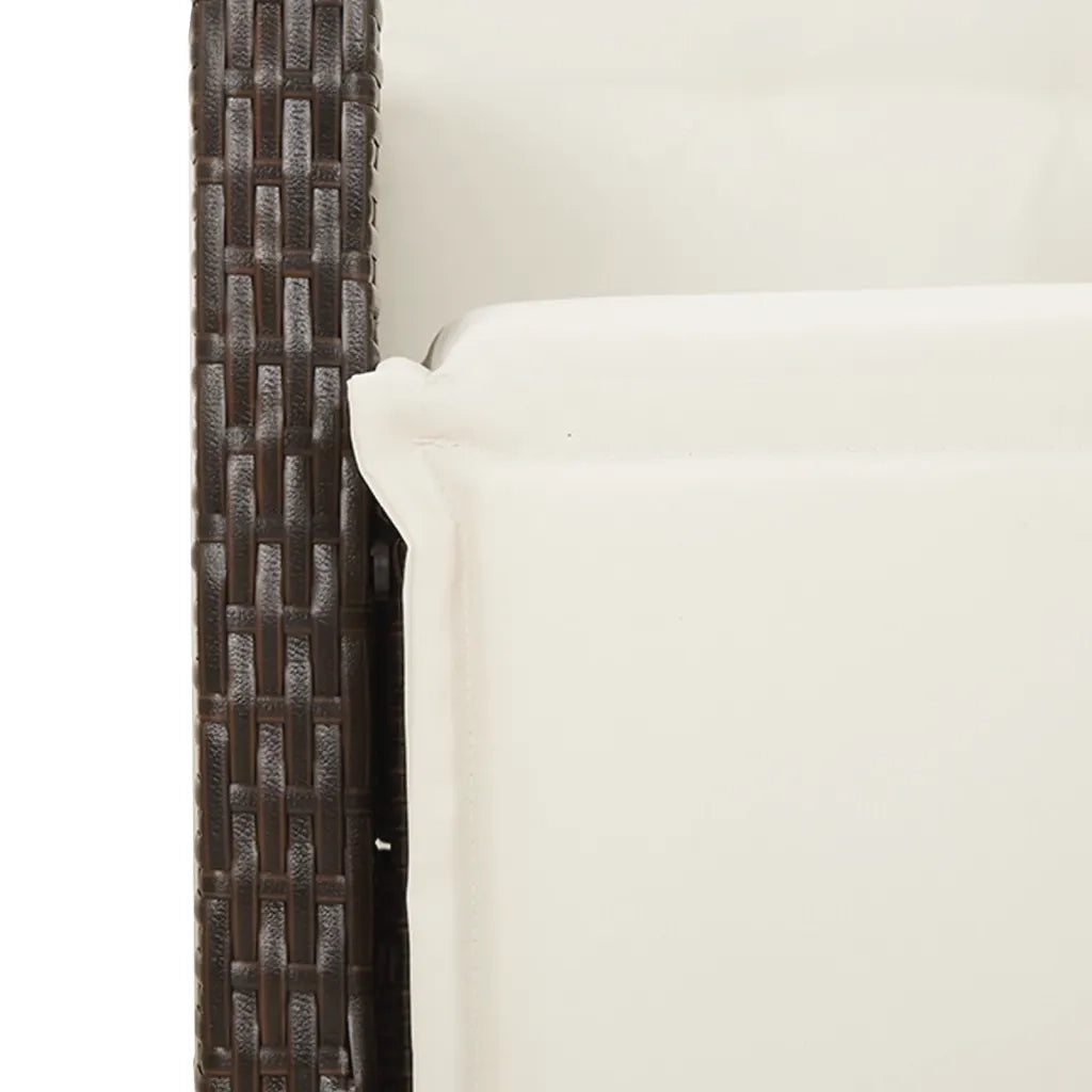 Set da Pranzo da Giardino 5pz con Cuscini in Polyrattan Marrone 3212544