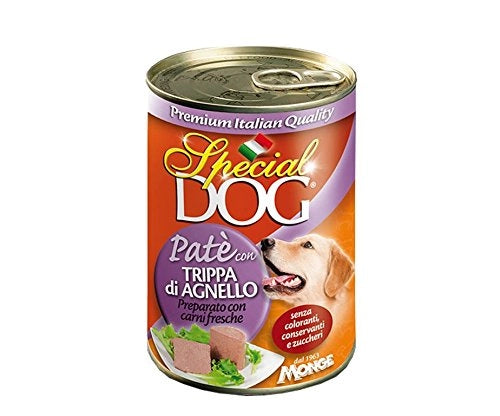 PATE' PER CANI 'SPECIAL DOG' trippa di agnello - gr 400- 24 pezzi  - MONGE