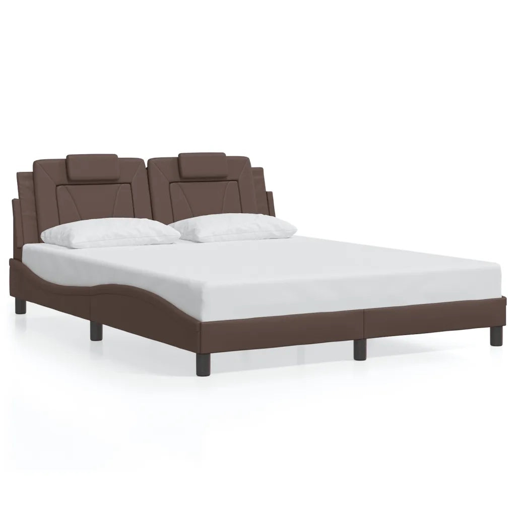 Giroletto Viana con LED senza Materasso Marrone 160x200 cm