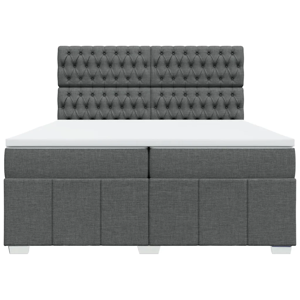 Giroletto a Molle con Materasso Grigio Scuro 200x200 cm Tessuto 3294083