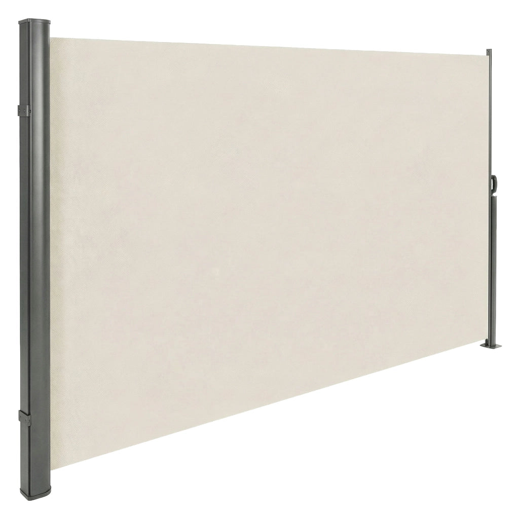 Tenda laterale 300x180H cm. Separè frangivento con sistema di riavvolgimento automatico. Telaio in Alluminio. Colore Beige