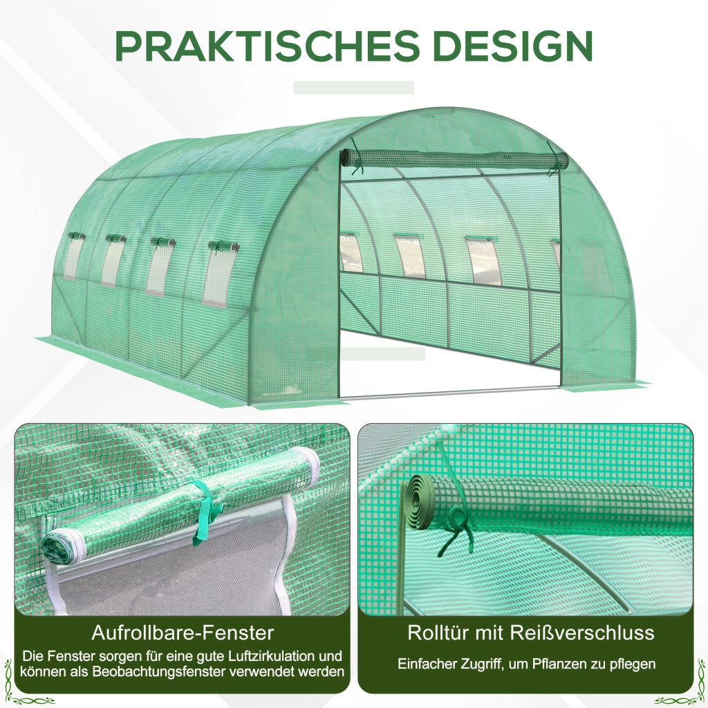Serra da giardino tunnel in plastica e acciaio ¨C Xylo ¨C verde