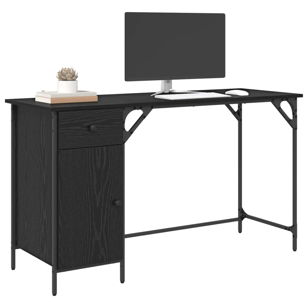 Scrivania per computer Rovere Nero 131 x 48 x 75 cm 882834