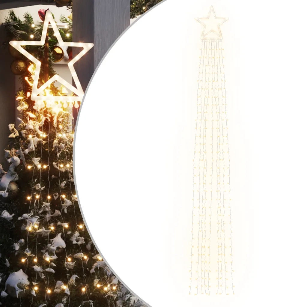 Illuminazione per Albero di Natale 320 LED Bianco Caldo 375 cm CFW4953425