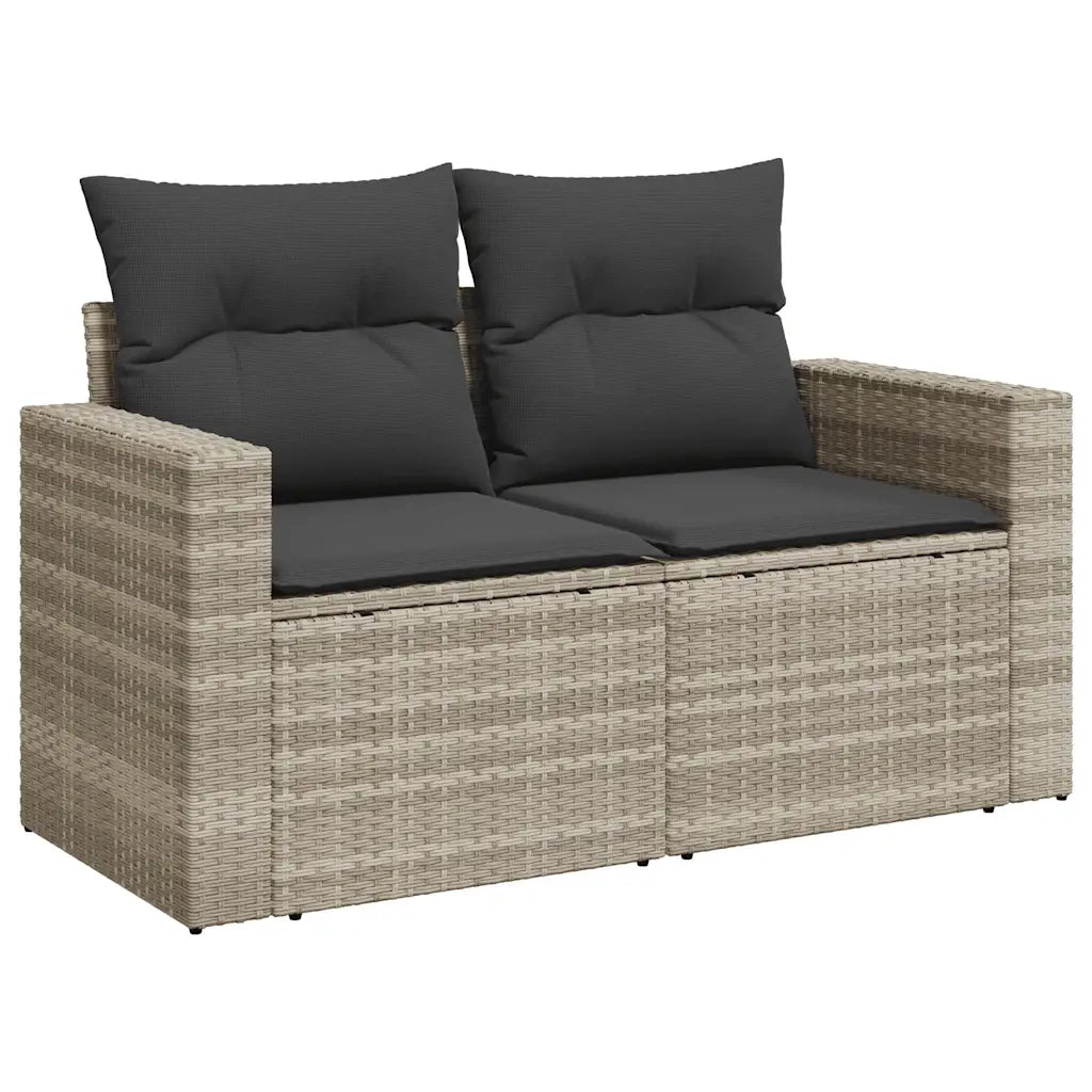 Set Divano da Giardino 6pz con Cuscini Grigio Chiaro Polyrattan 3267272