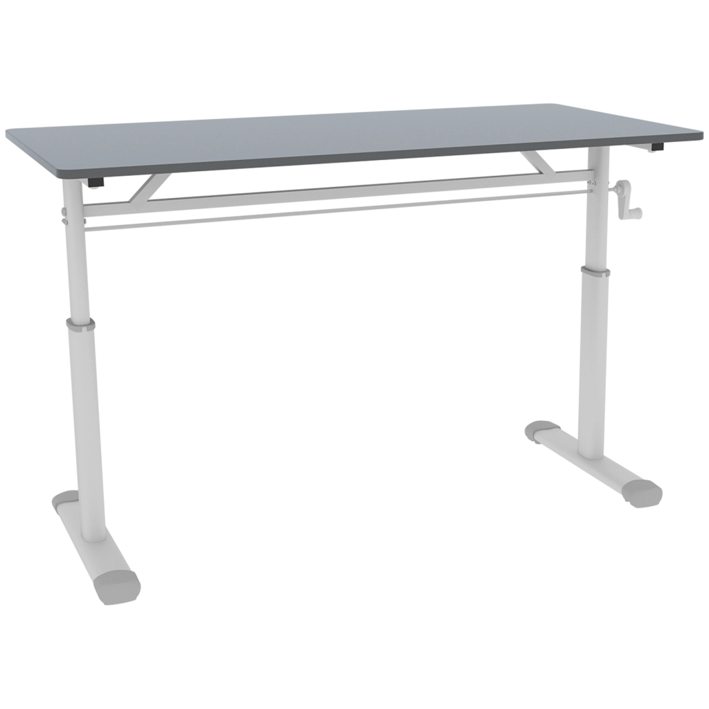 Scrivania regolabile in altezza per casa e ufficio, design compatto, colore grigio
