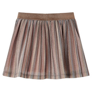 Gonna Plissettata da Bambina con Brillantini Marrone e Rosa 92 14554