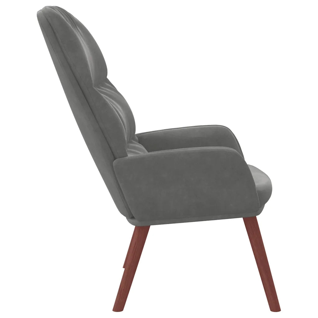 Poltrona | Sedia Relax Grigio Scuro in Velluto