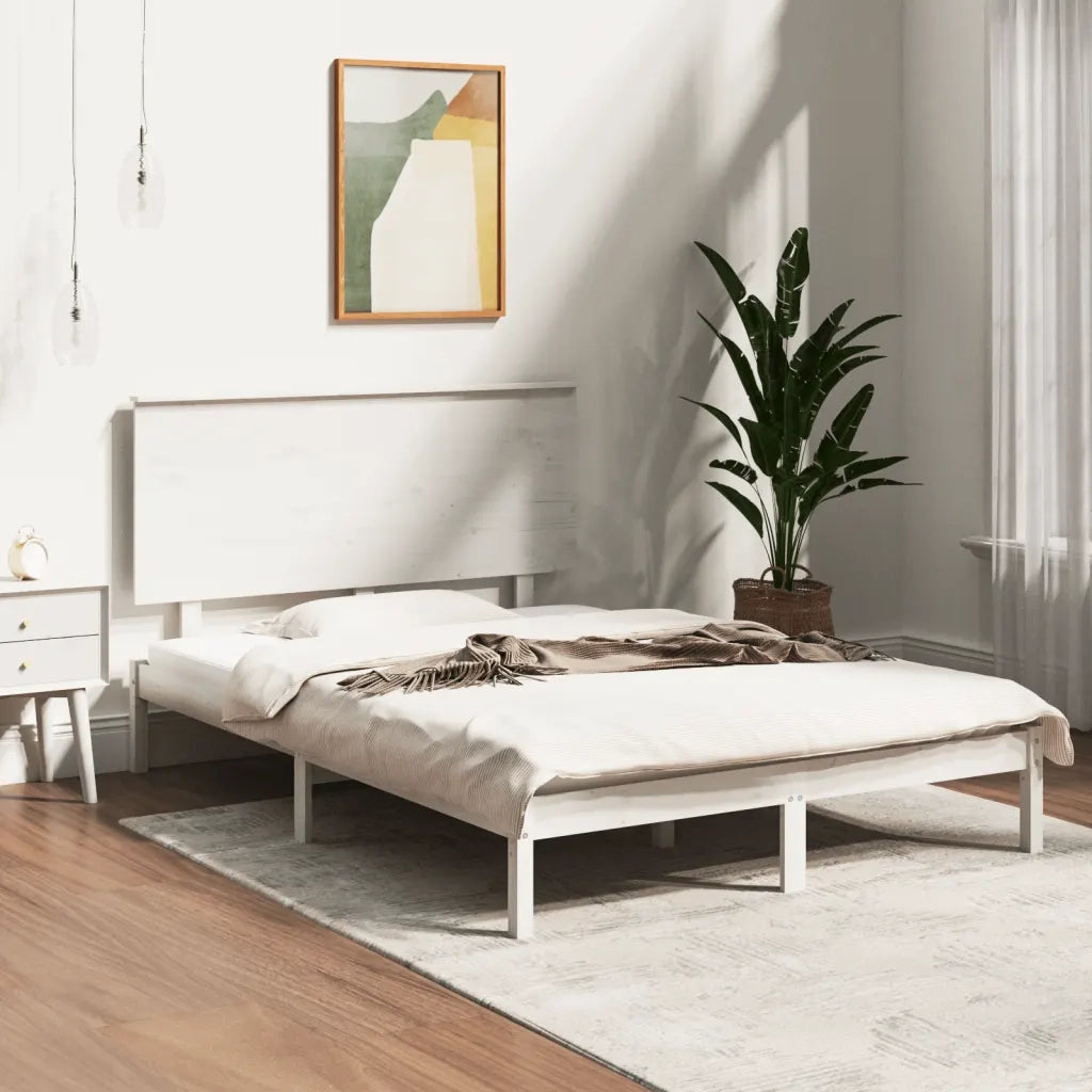 Giroletto senza Materasso Bianco 120x200 cm Legno Massello Pino 3104799