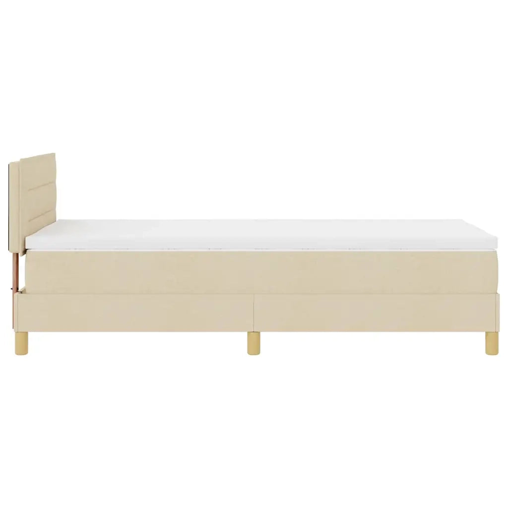 Letto a Sorgente LED con strisce LED Crema 100 x 200 cm Tessuto 3342343