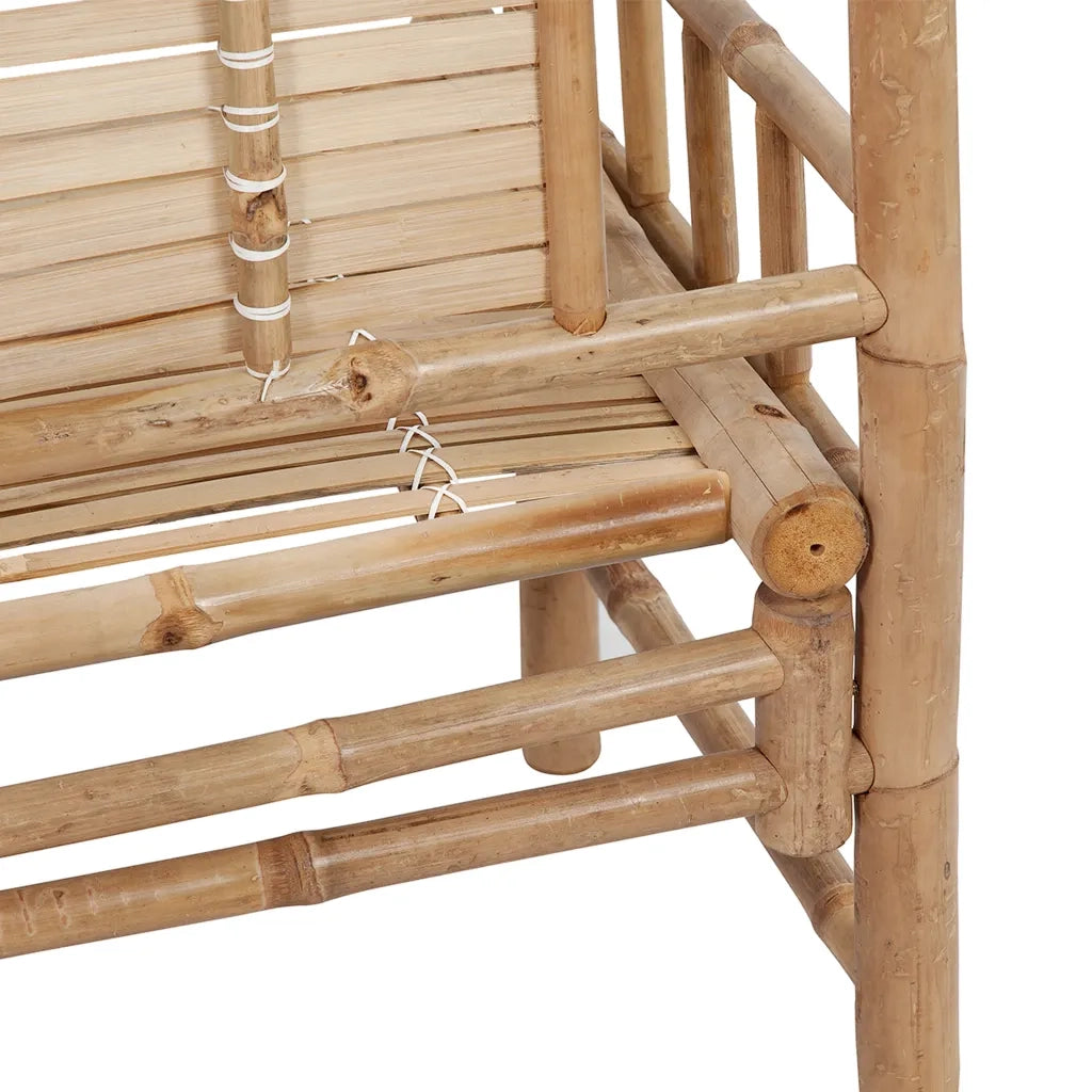 Panca da Giardino con Cuscino 120 cm in Bambù 3063896