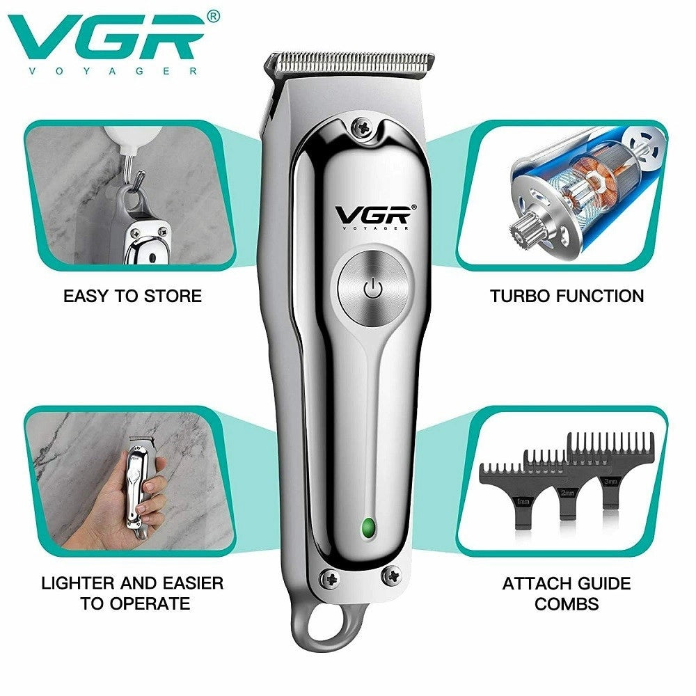 Trade Shop - Trimmer Vgr V-071 Capelli Barba Corpo Ricaricabile Barbiere Elettrico Senza Fili -