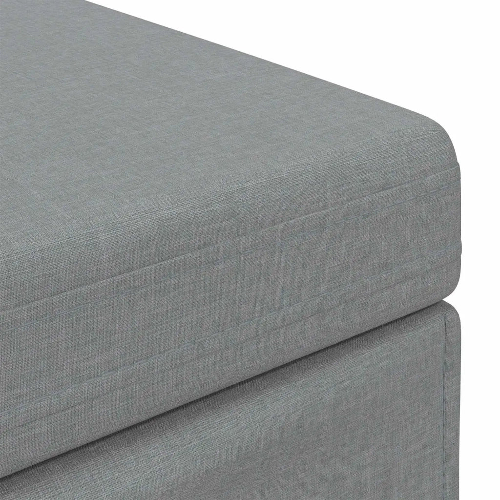 Pouf Grigio chiaro Tessuto e Legno Ingegnerizzato 876773