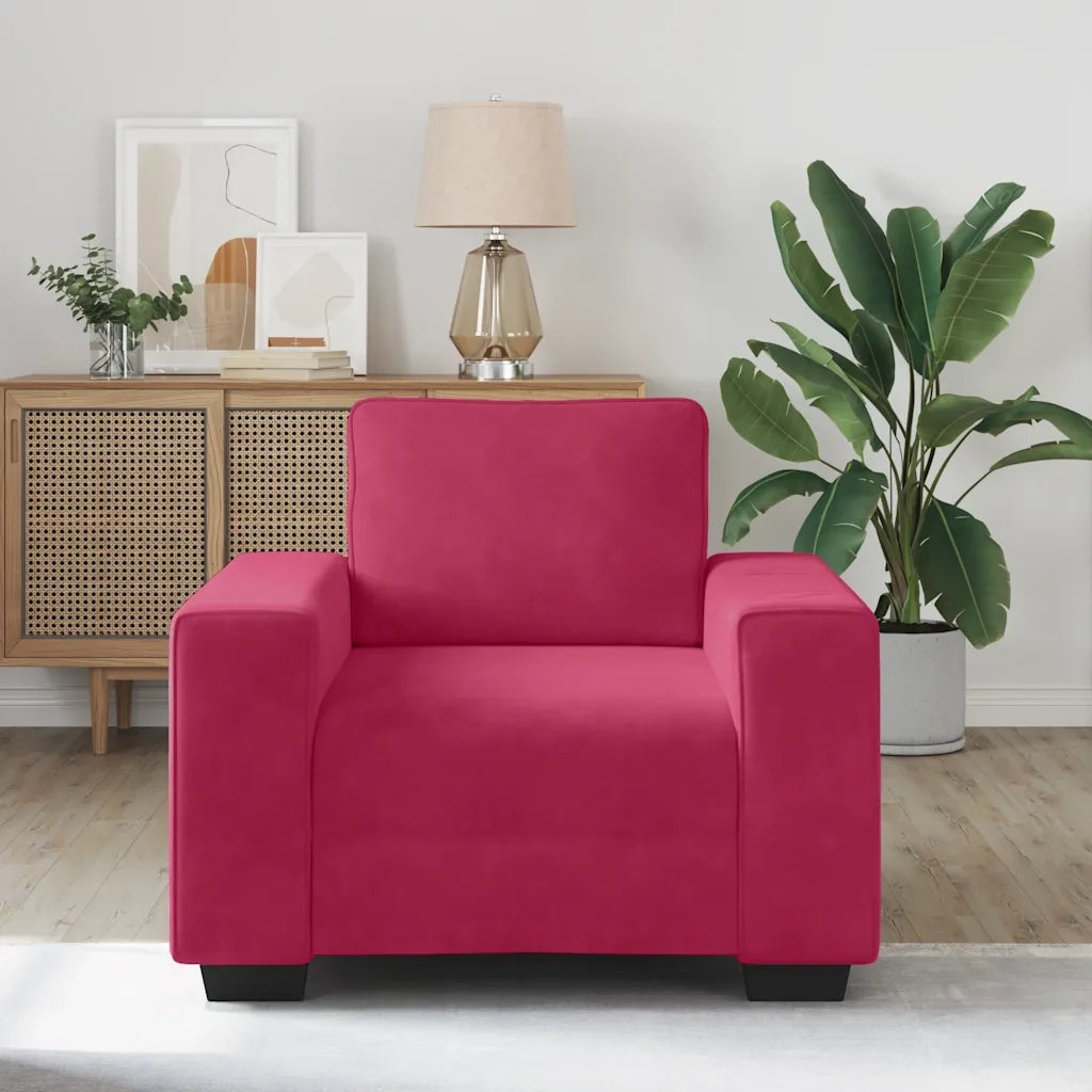 Divano Sedia Rosso Vino 100x77x82 cm Velluto 4105251