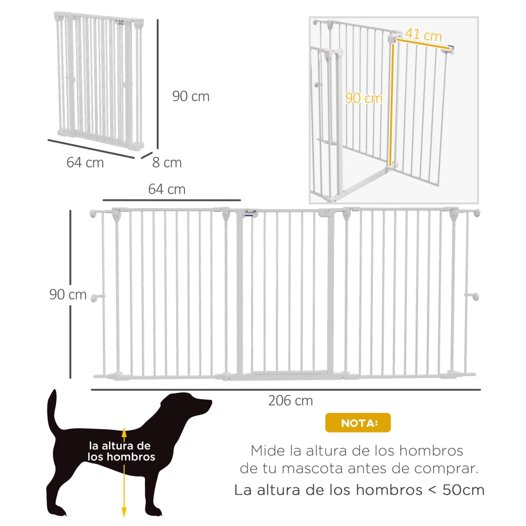 Recinto per Cani Pieghevole ¨C Minimal ¨C 206x90 cm Bianco