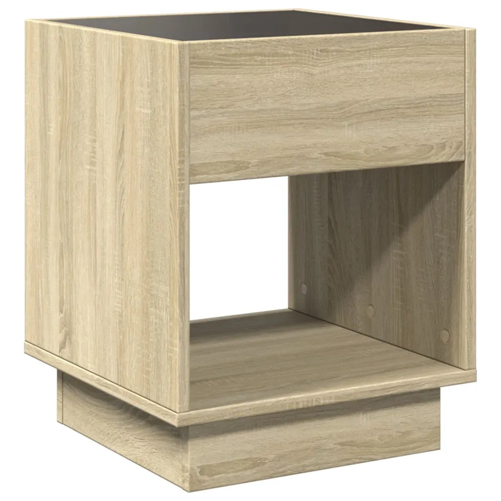 Comodino con LED Infinity Rovere Sonoma 40x40x50 cm 3284079