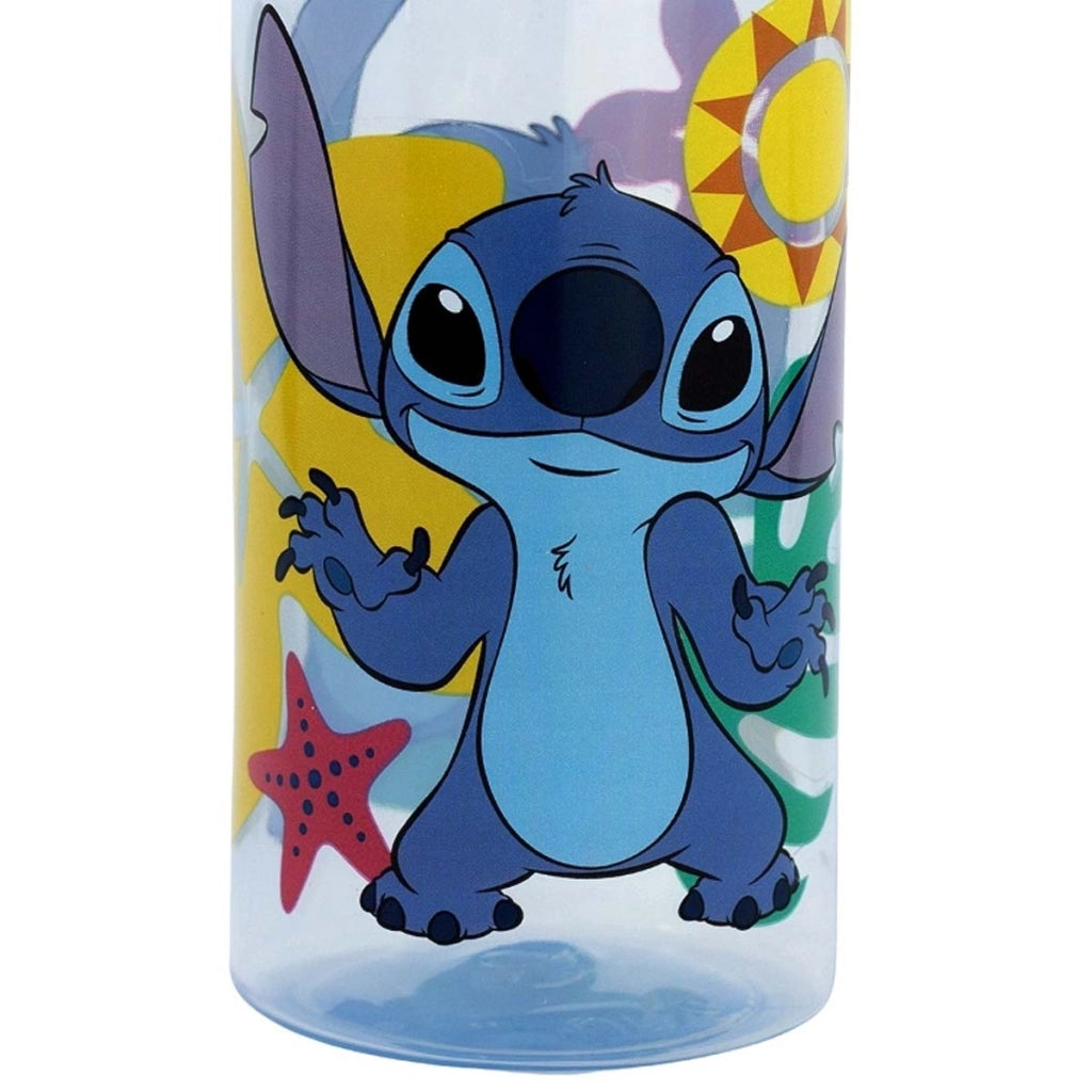 Borraccia 370ml per Bambini Tappo Sportivo a Motivo Stitch Blu Disney