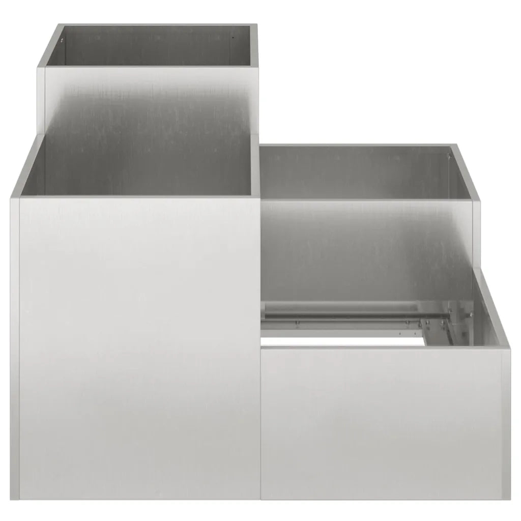 Vaso da giardino-Fioriera da Esterno-Contenitore per Piante Argento 80 x 80 x 60 cm Acciaio inossidabile