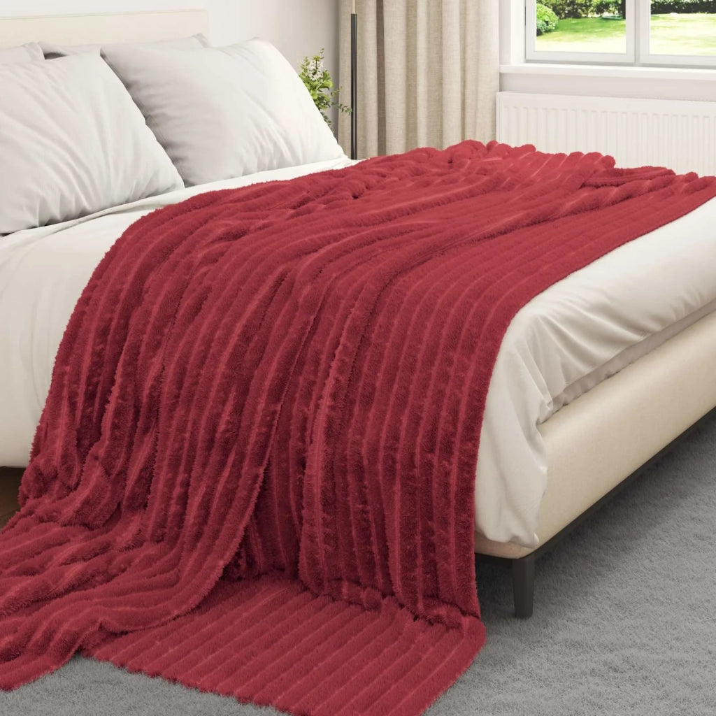 Coperta Rosso Bordeaux 270 x 240 cm Panno 42016852