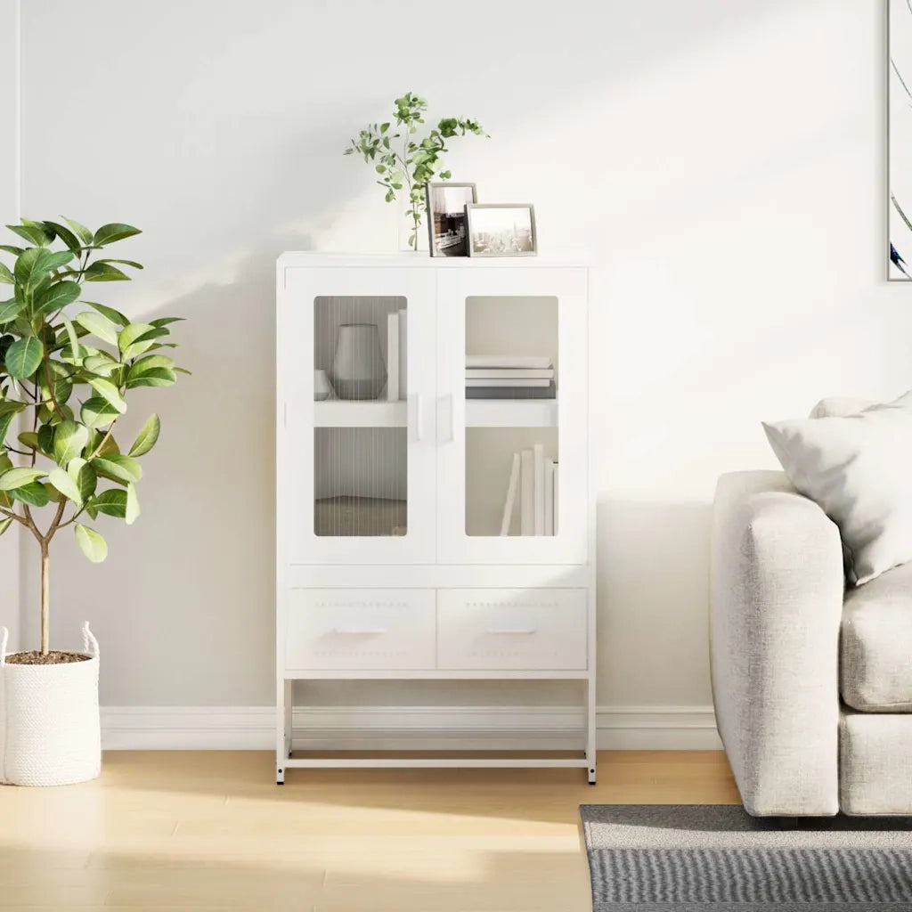 Credenza Bianca 68x39x111,5 cm Acciaio 853367