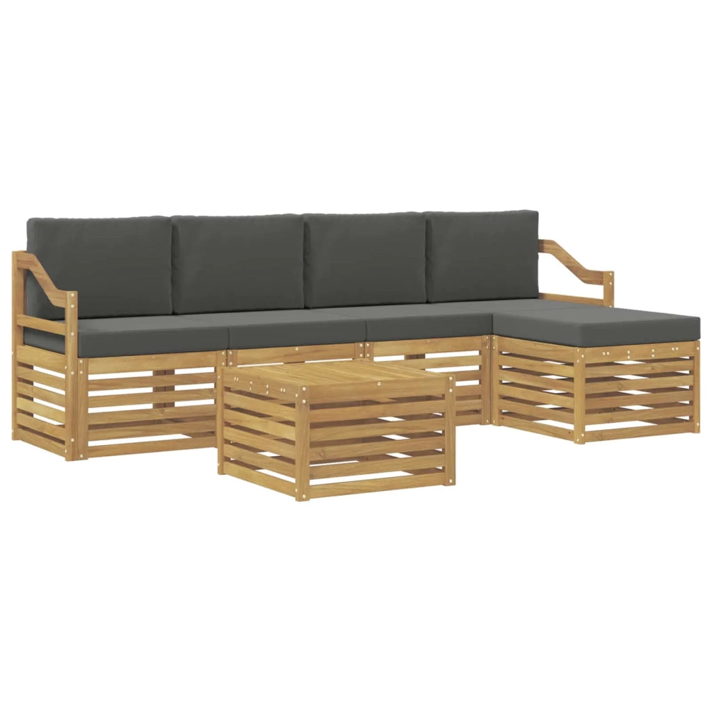 Set di divani da esterno 6 pcs Bianco e Antracite 3391732