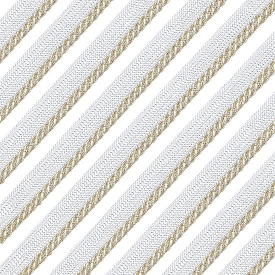 Paspellatura per decorazione - 10 yard - Bianco e oro - Utilizzo per abbigliamento, cuscini e tende