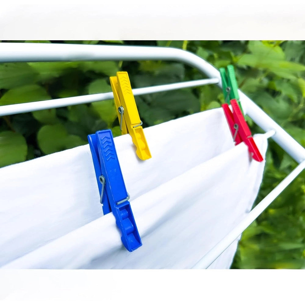 Trade Shop - 30 Pezzi Pinze Mollette Stendere Panni Bucato Colorate Extra Forti In Plastica -