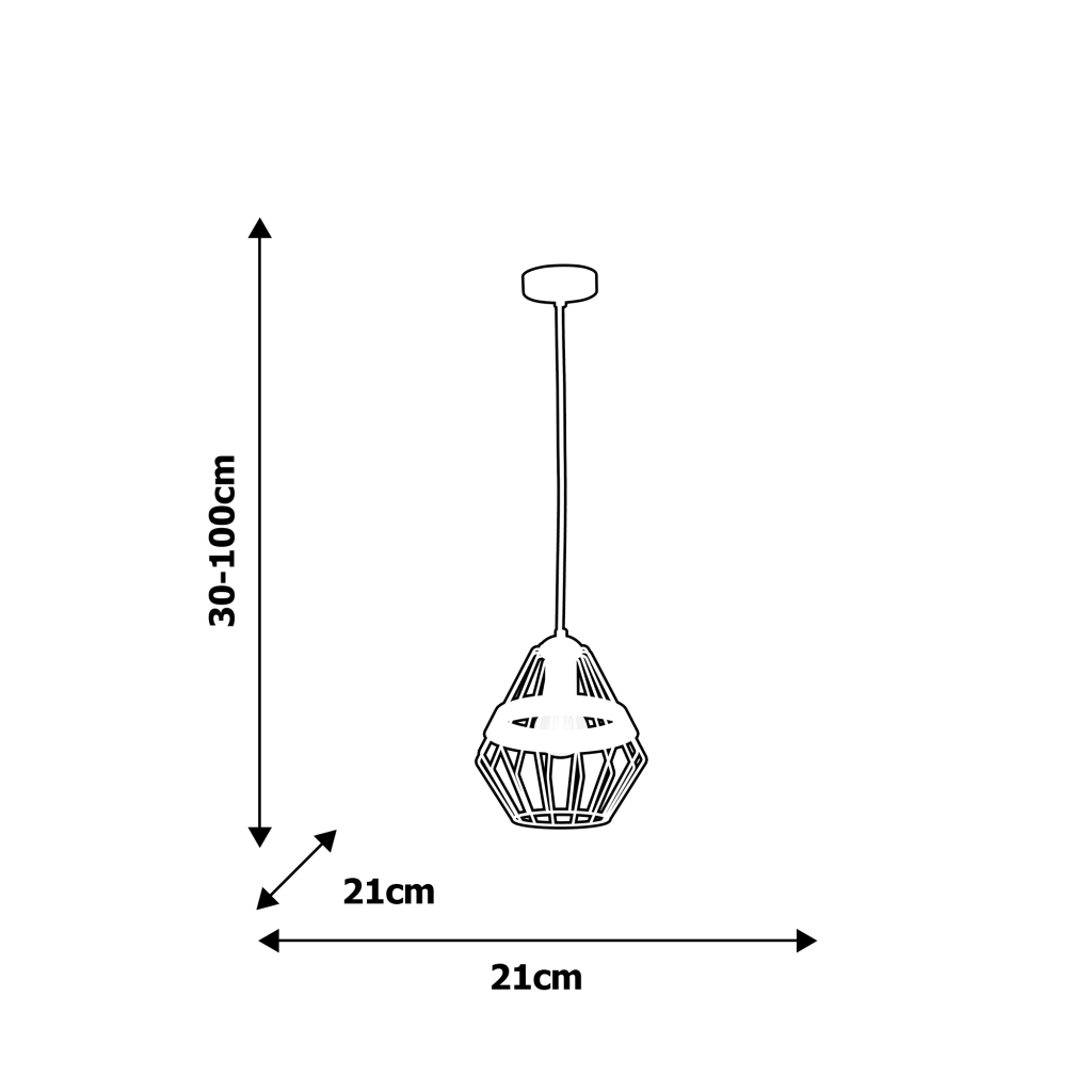 Lampada a sospensione Milagro Cliff E27 1 luce nero legno