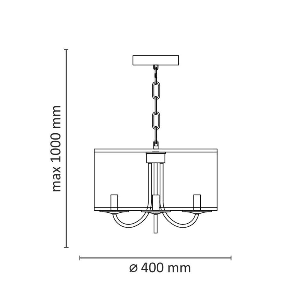 Lampada a sospensione Polux SOHO nera Ø40 in metallo 3xE14