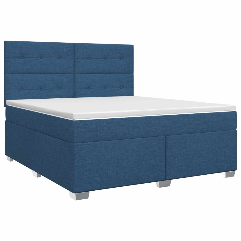 Letto box spring con materasso Blu 160 x 200 cm Tessuto 3453450