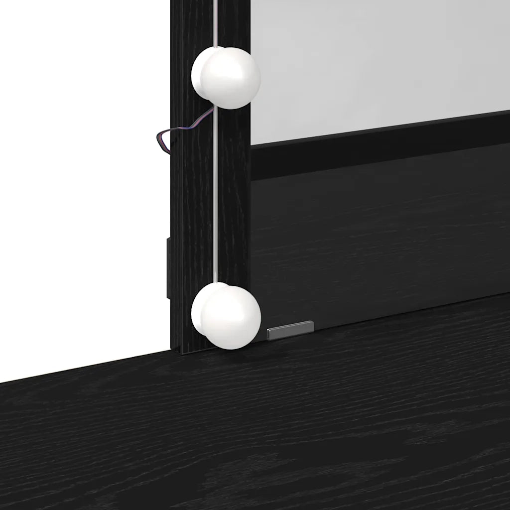 Tavolo da Trucco con cassetto Rovere Nero 100 x 40 x 130 cm 868842