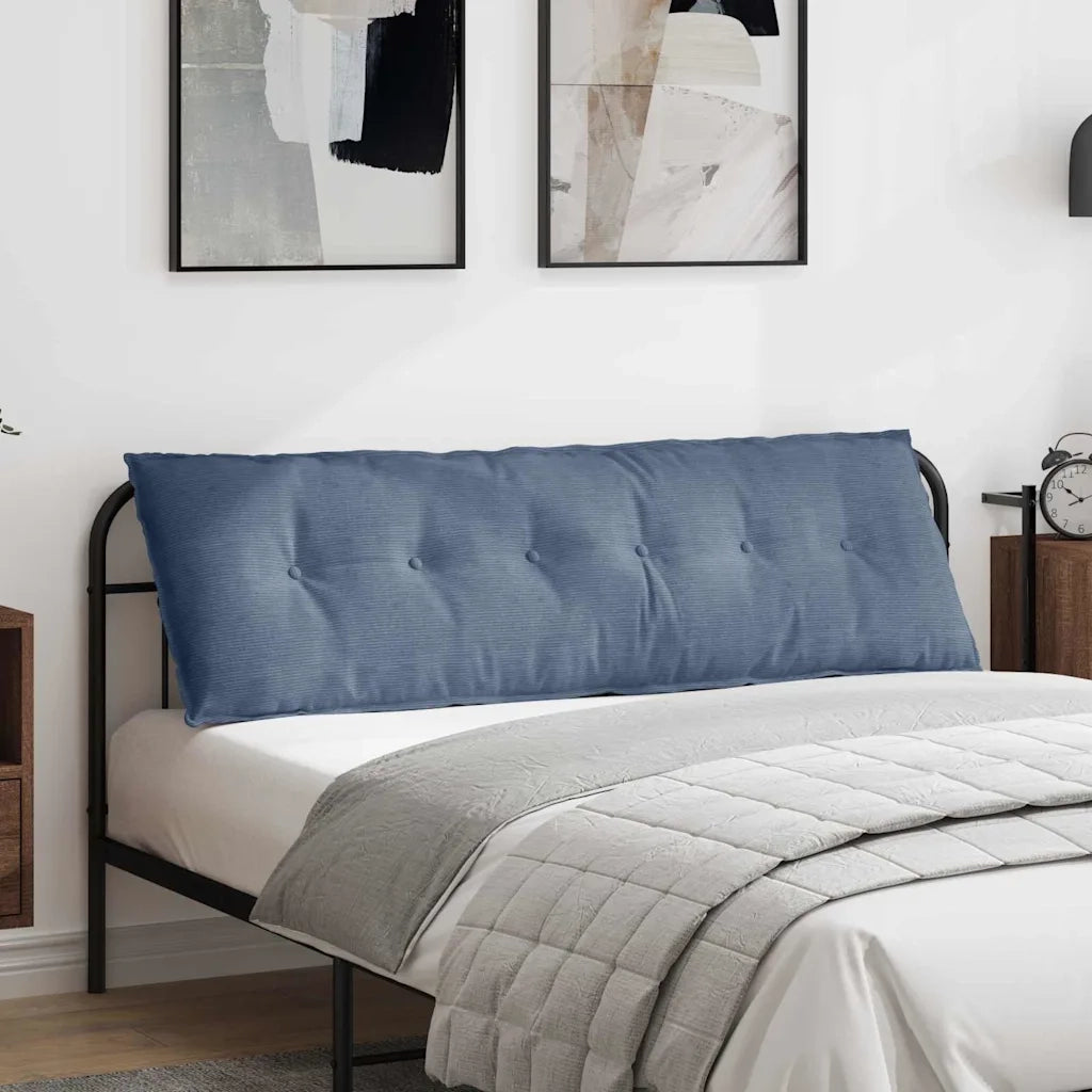 Cuscino per Schiena | Cuscino dorsale Blu 160 x 50 cm Tessuto in Cords