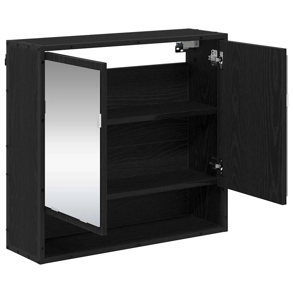 Scaffale da parete con lo scaffale Rovere Nero 65 x 20 x 60 cm 883613