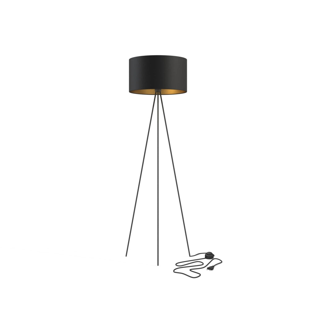 Lampada da terra Nowodvorski Cadilac treppiede E27 nero oro