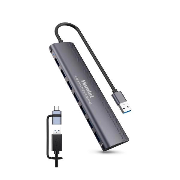 Hub usb 3.0 7 porte + usb-c adapter - XHUB-07A3CX