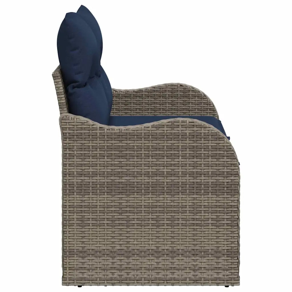 Divano da giardino con cuscino 121 x 62 x 69 cm polyrattan 42006719
