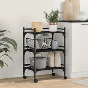 Carrello da Cucina Rovere Nero 50 x 35 x 75.5 cm 883017