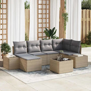 Set Divano da Giardino 6 pcs Beige e Grigio Chiaro polyrattan 3355809
