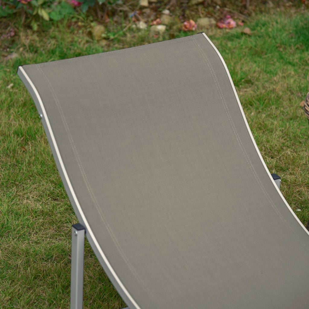 Lettino Prendisole Pieghevole ¨C Xylo ¨C Alluminio e Textilene, 61x165x63cm, Set 2 Pezzi