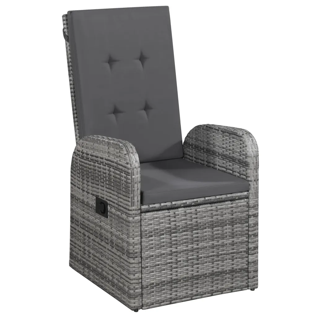 Set da Pranzo da Giardino 5 pz con Cuscini Grigio 3099474