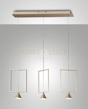 SIRIO RECTANGULAR SOSPENSIONE ORO OPACO 3 LUCI 3390-49-225
