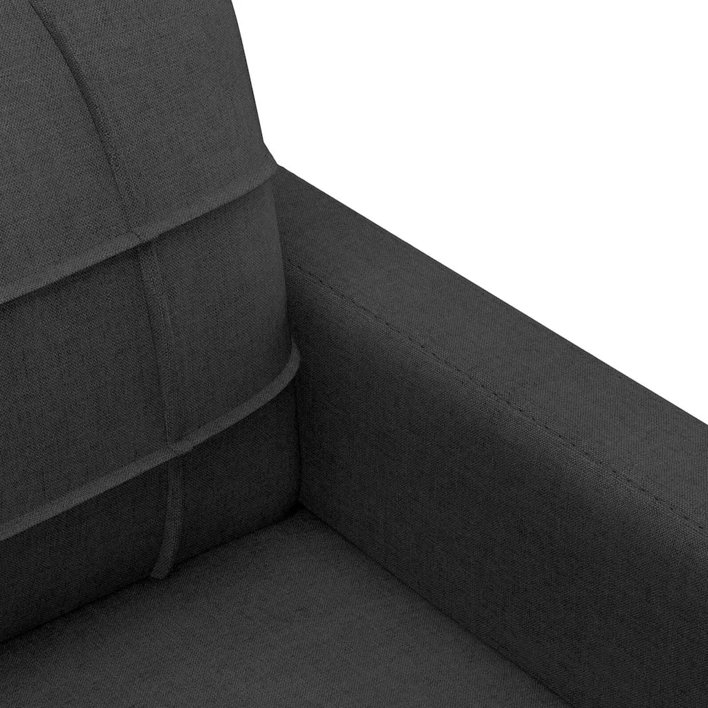 Divano a 2 Posti-Sofa 2 Posti Nero 120 cm in Tessuto 662563