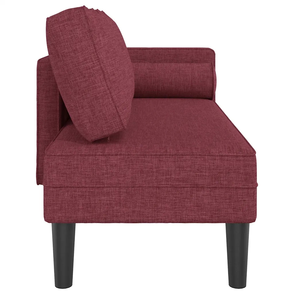 Chaise Lounge con Cuscini Rosso Vino in Tessuto 4007586