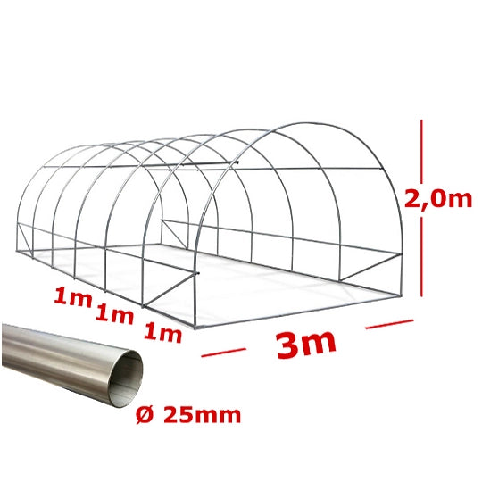 Serra Tunnel NetPlus 3x9m con rete antigrandine
