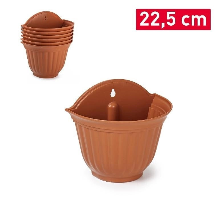 Vaso da Parete Giardino Balcone Roma Marrone 23 cm