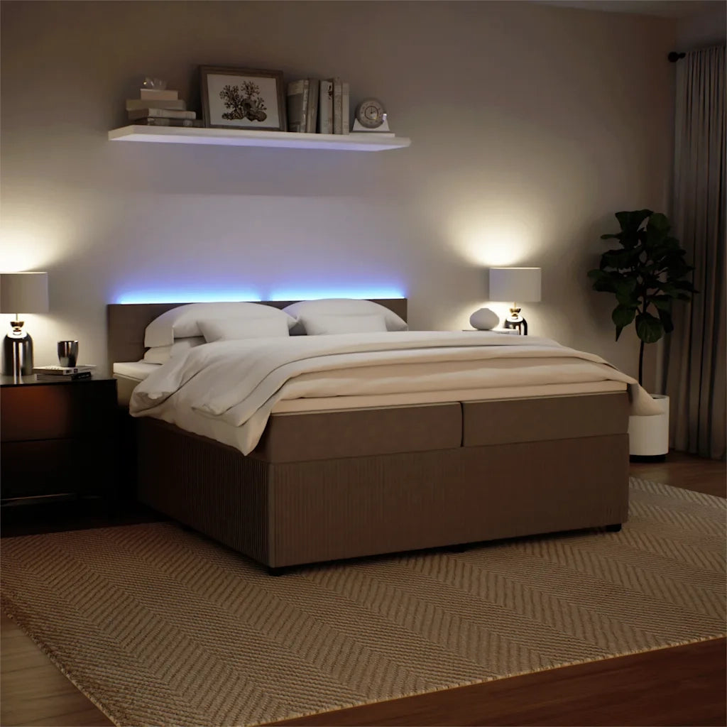 Giroletto a Molle con Materasso Grigio Chiaro 200x200cm Velluto