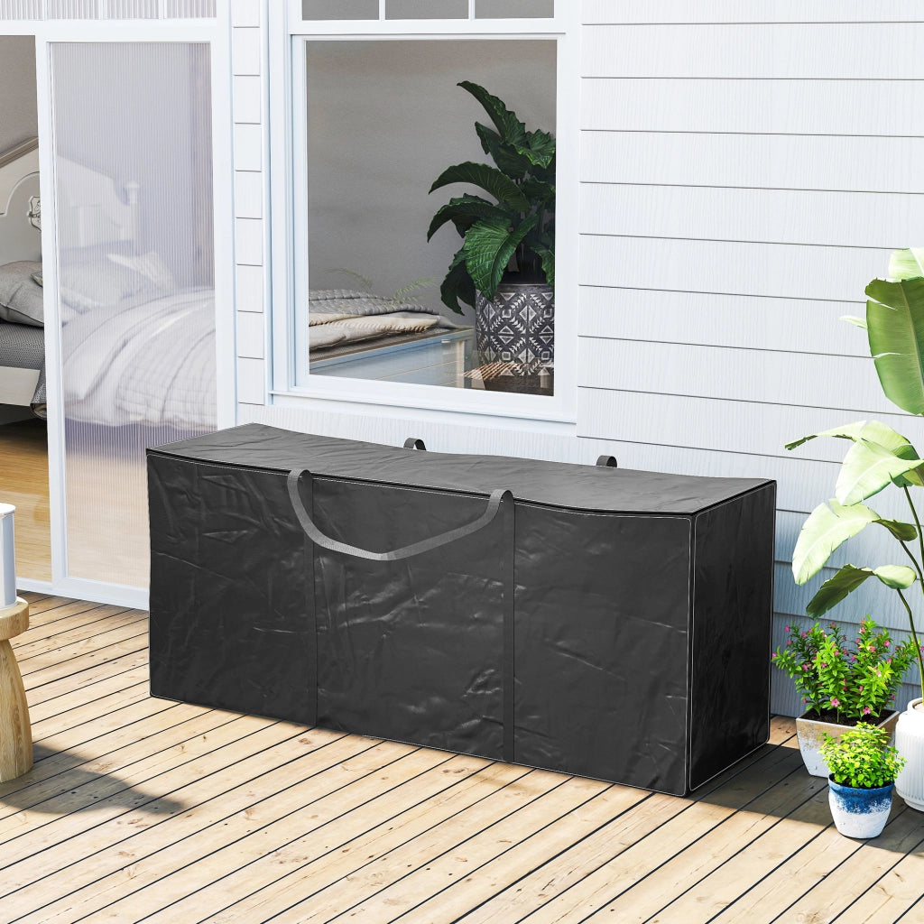 Borsa per Cuscini da Giardino Impermeabile 720L ¨C Minimal ¨C Nero 125x40x55cm