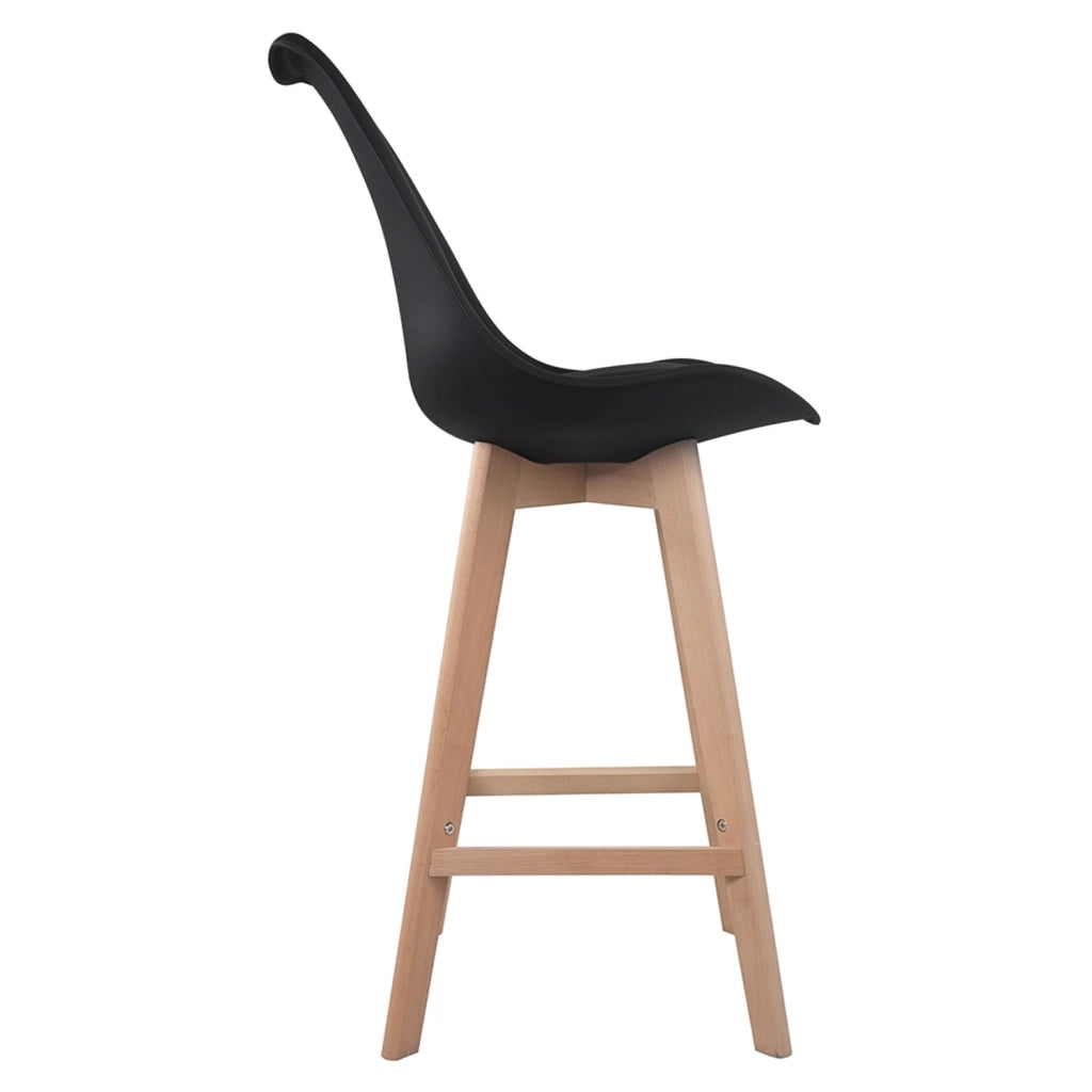 Set di 2 sgabelli scandinavi SVEN neri con cuscino