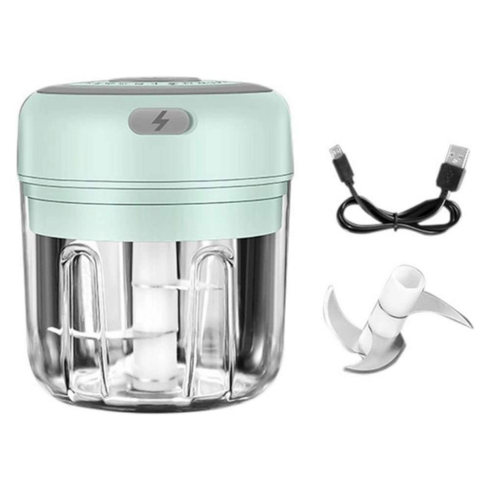 Trade Shop - Mini Trituratore A Batterie Per Aglio Zenzero Peperoncino Ricaricabile Usb 250ml -