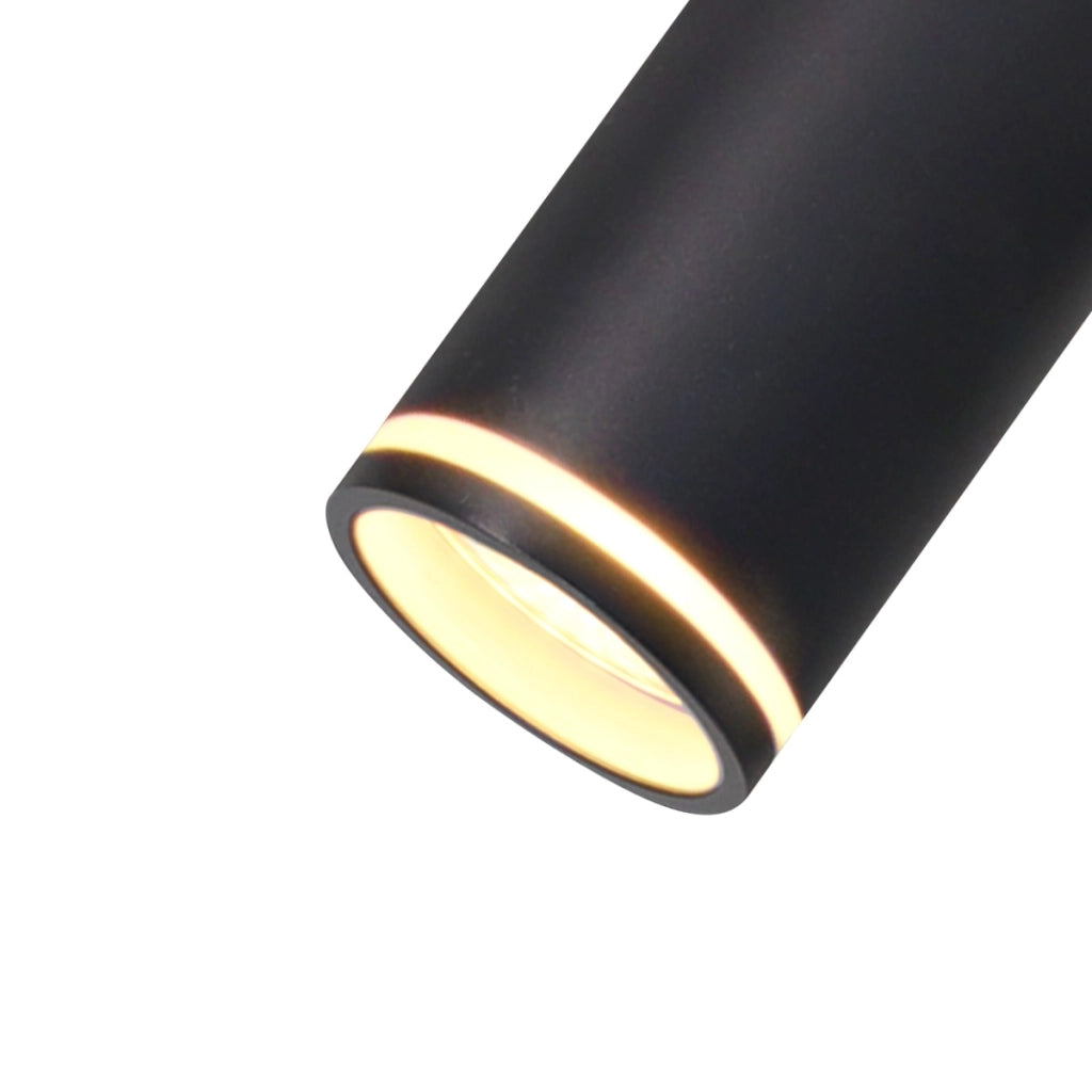 Lampada da terra Paris nera, anello acrilico 3xGU10 Polux